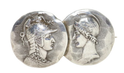 Picture of Antique George Shiebler Sterling Silver Homeric Medallions Brooch #882