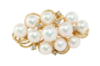 Picture of 14k Yellow Gold & Cultured Pearl Cluster Brooch with Diamond Accents