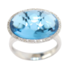 Picture of 14k White Gold Blue Topaz & Diamond Ring 