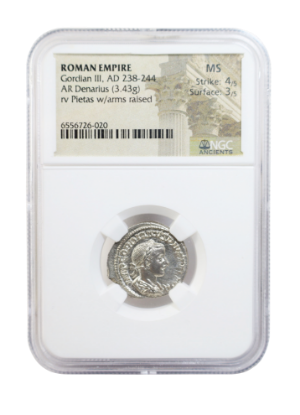 Picture of Gordian III, AD 238-244, Roman Empire, AR, Denarius, NGC MS