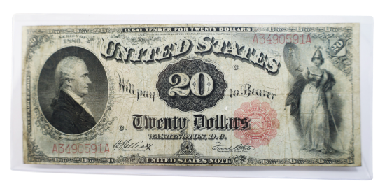Picture of 1880 $20 Legal-Tender Note (“Hamilton & Liberty”) – Large Size –