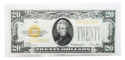 Picture of 1928 $20 Gold Certificate (“Small Size Jackson”) – Choice Extremely Fine