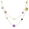 Picture of Multi Gemstone Station Necklace, 14k Yellow Gold
