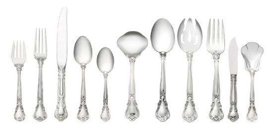 Picture of New Gorham 'Chantilly' 66-Piece Sterling Silver Dinner Size Set - Service for 12