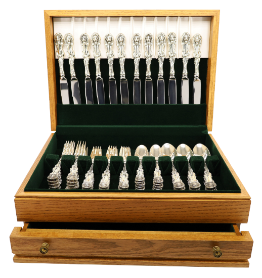 Picture of Wallace/Frank Smith 'Lion' 66-Piece Sterling Silver Flatware Set with Chest
