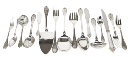 Picture of Puiforcat France 'Elysee' 82-Piece Sterling Silver Flatware Set with Chest