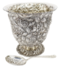 Picture of Sterling Silver Baltimore Rose Ice Bucket & Ice Spoon by Schofield & Co.