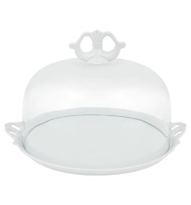Picture of Vista Alegre Boliera White Covered Cake Plate