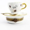 Picture of Limoges Porcelain Cup Of Coffee (Café), Spoon & Saucer Trinket Box with Surprise Biscuits Inside