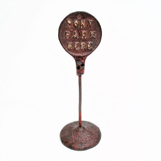 Picture of Rare Antique Cast Iron Miniature 'Don't Park Here' Sign