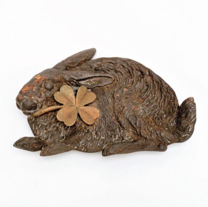 Picture of Antique Bradley & Hubbard Cast Iron Rabbit with Clover Trinket Dish
