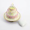 Picture of Limoges Porcelain Wedding Cake with Two White Doves Topper Trinket Box with Surprise White Heart Inside