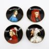 Picture of Set of 4 Hand Painted Italian Dishes Featuring Dante, Beatrice, Giotto & Cimabue