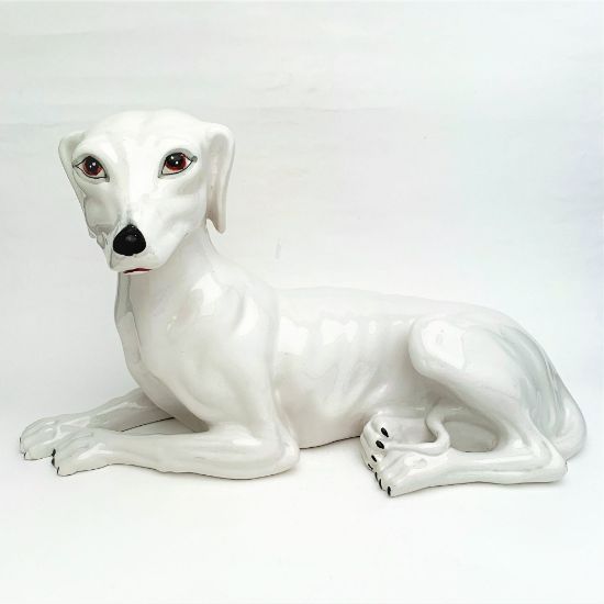 Picture of Vintage Italian Porcelain White Whippet/Greyhound Figurine