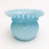 Picture of Antique Fenton Blue Cased Glass Vase with Diamond Quilted Pattern