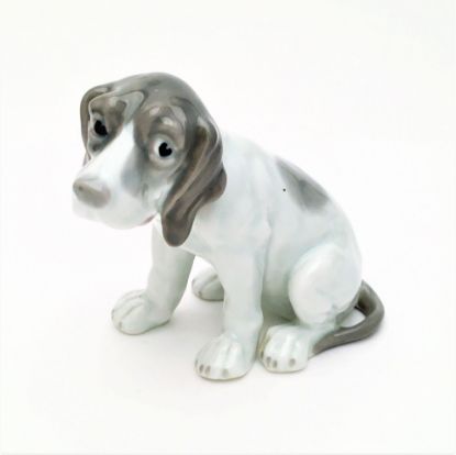 Picture of Vintage Heubach German Porcelain Hound Dog Figurine