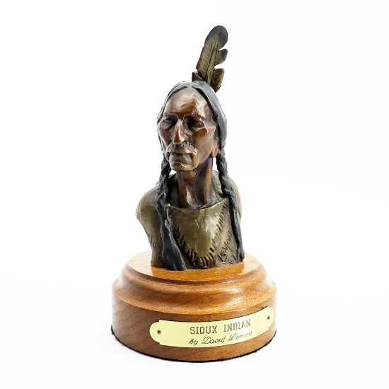 Picture of Vintage Bronze 'Sioux Indian' Bust by David Lemon