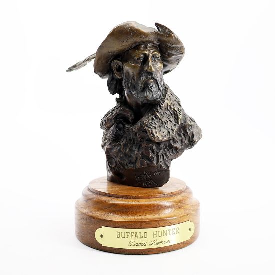 Picture of Vintage Bronze 'Buffalo Hunter' Bust by David Lemon
