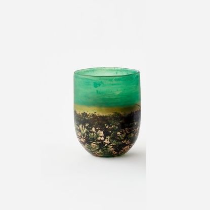 Picture of One Hundred 80 Degrees Mottled Green Glass Vase