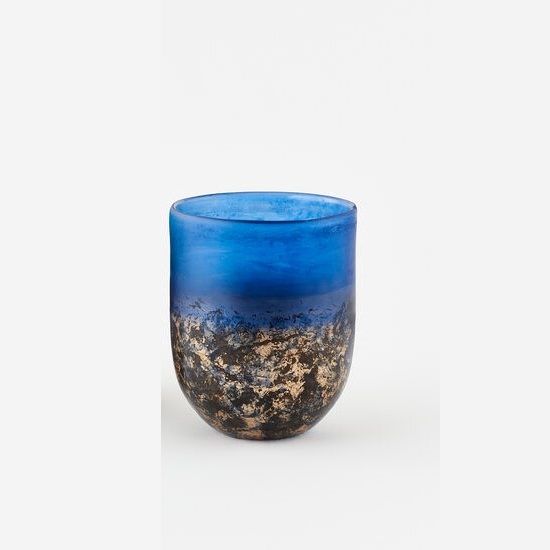 Picture of One Hundred 80 Degrees Mottled Blue Glass Vase