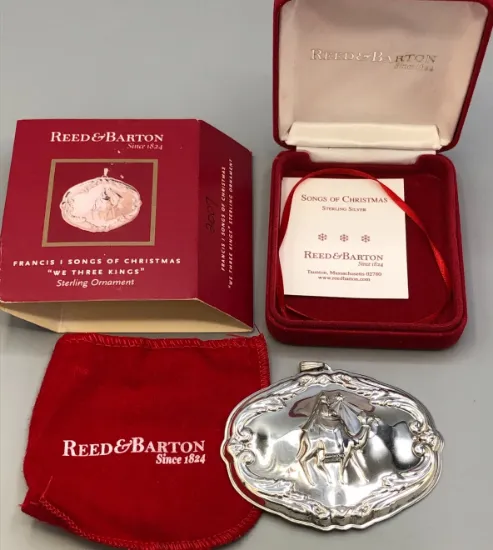Picture of Reed & Barton Sterling Silver Songs of Christmas Ornament, "We Three Kings", boxed
