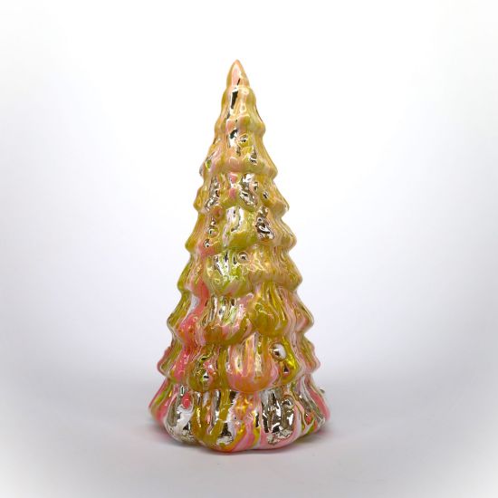 Picture of One Hundred 80 Degrees Medium Golden Pink Marbled Glass Tree By Glitterville 