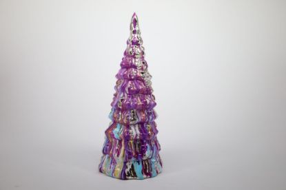 Picture of One Hundred 80 Degrees Large Purple and Blue Marbled Glass Tree By Glitterville  