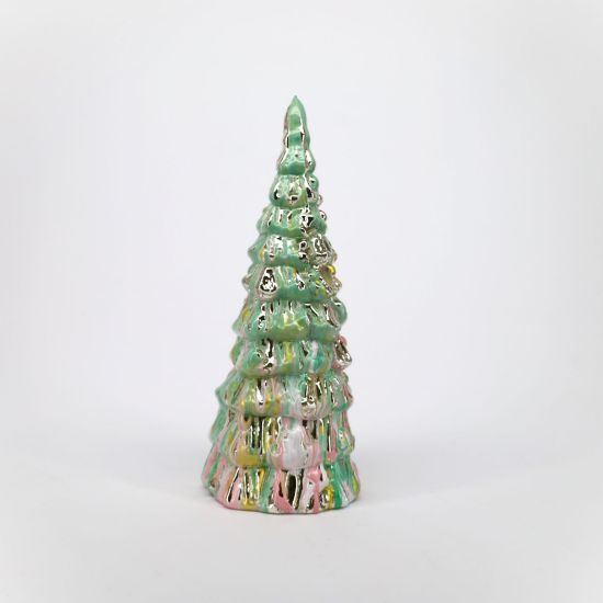 Picture of One Hundred 80 Degrees Large Green and Pink Marbled Glass Tree By Glitterville  