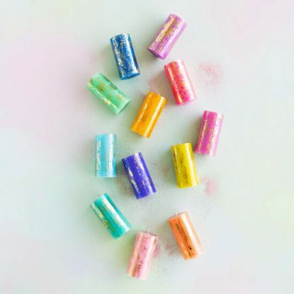 Picture of One Hundred 80 Degrees Rainbow Pillar Candle by Glitterville