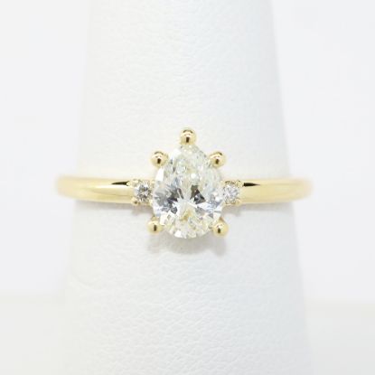 Picture of 14k Yellow Gold .65Ct Pear Diamond Engagement Ring  