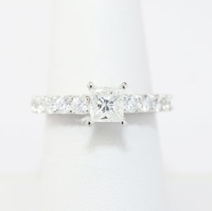 Picture of 14k White Gold .65Ct Princess Cut Diamond Engagement Ring