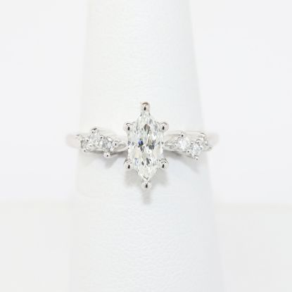 Picture of 14k White Gold .71Ct Marquise Diamond Engagement Ring 