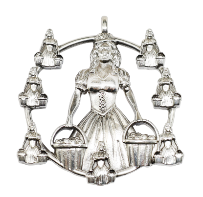 Picture of 12 Days of Christmas, Eight Maids A-Milking Sterling Silver Ornament