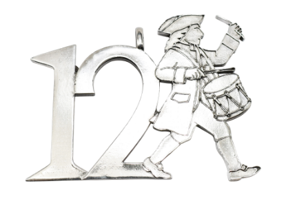 Picture of 12 Days of Christmas, Twelve Drummers Drumming Sterling Silver Ornament