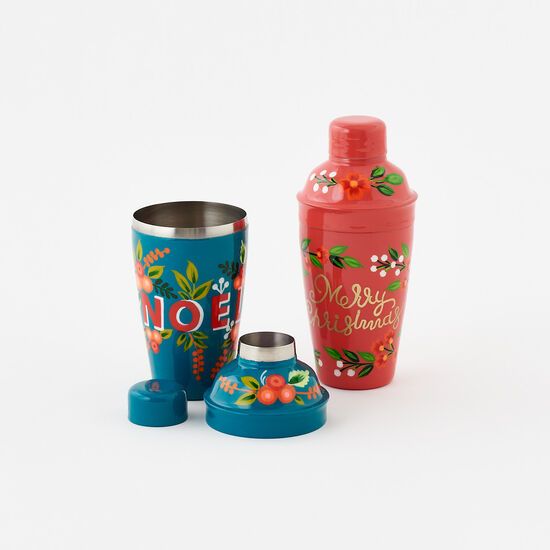 Picture of One Hundred 80 Degrees Blue Noel Enameled Cocktail Shaker