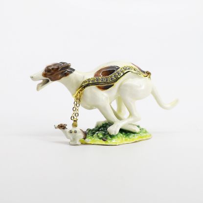 Picture of Kingspoint Designs Speedy the Greyhound Trinket Box with Matching Necklace
