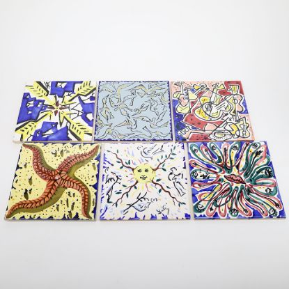 Picture of Set of 6 Salvadore Dali Enameled Ceramic Tiles