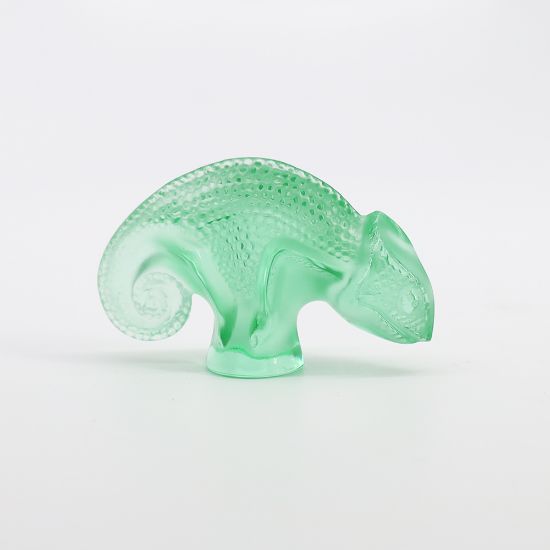 Picture of Lalique Crystal 'Tai-Ta' Chameleon Figurine in Mint Green