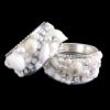 Picture of Isabella Adams White Opal Crystal & Seashell Napkin Rings