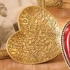 Picture of Jay Strongwater Colleen Floral Heart Trinket Tray - Gold