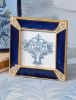 Picture of Jay Strongwater Leland Pavé Corner Square Frame - Delft Blue