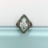Picture of Art Deco Era 14K White Gold Filigree Ring Set With Marquise Cut Aquamarine