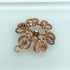 Picture of Victorian/Edwardian Era 14K Gold, Diamond & Natural Seed Pearl Flower Brooch/Pendant