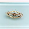 Picture of Victorian Era 14K Yellow Gold Filigree, Diamond & Seed Pearl Brooch