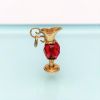 Picture of Vintage 14K Gold & Red Crystal Wine Ewer/Pitcher/Carafe Charm