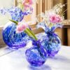 Picture of Vietri Hibiscus Glass Bud Vase - Cobalt Tortoiseshell