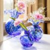 Picture of Vietri Hibiscus Glass Medium Bud Vase - Cobalt Tortoiseshell