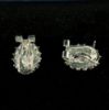 Picture of Oval Clear Cz Lever Back Earrings. 1.7" Long, .55" Wide