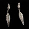 Picture of Clear Cz Pave Dangle Post Back Earrings. 2" Long