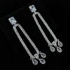 Picture of Clear Cz Oblong Dangle Earrings. 2.4" Long